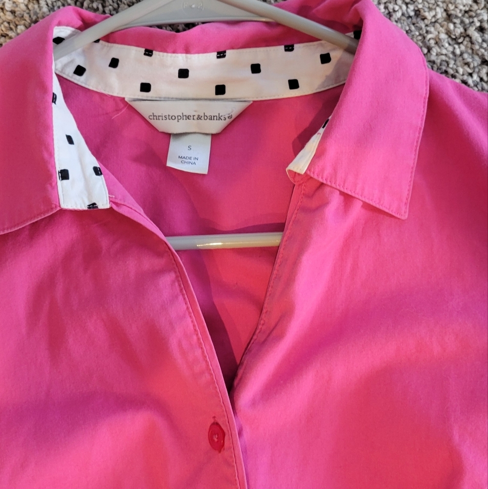 Christopher & Banks Pink Button Down Shirt